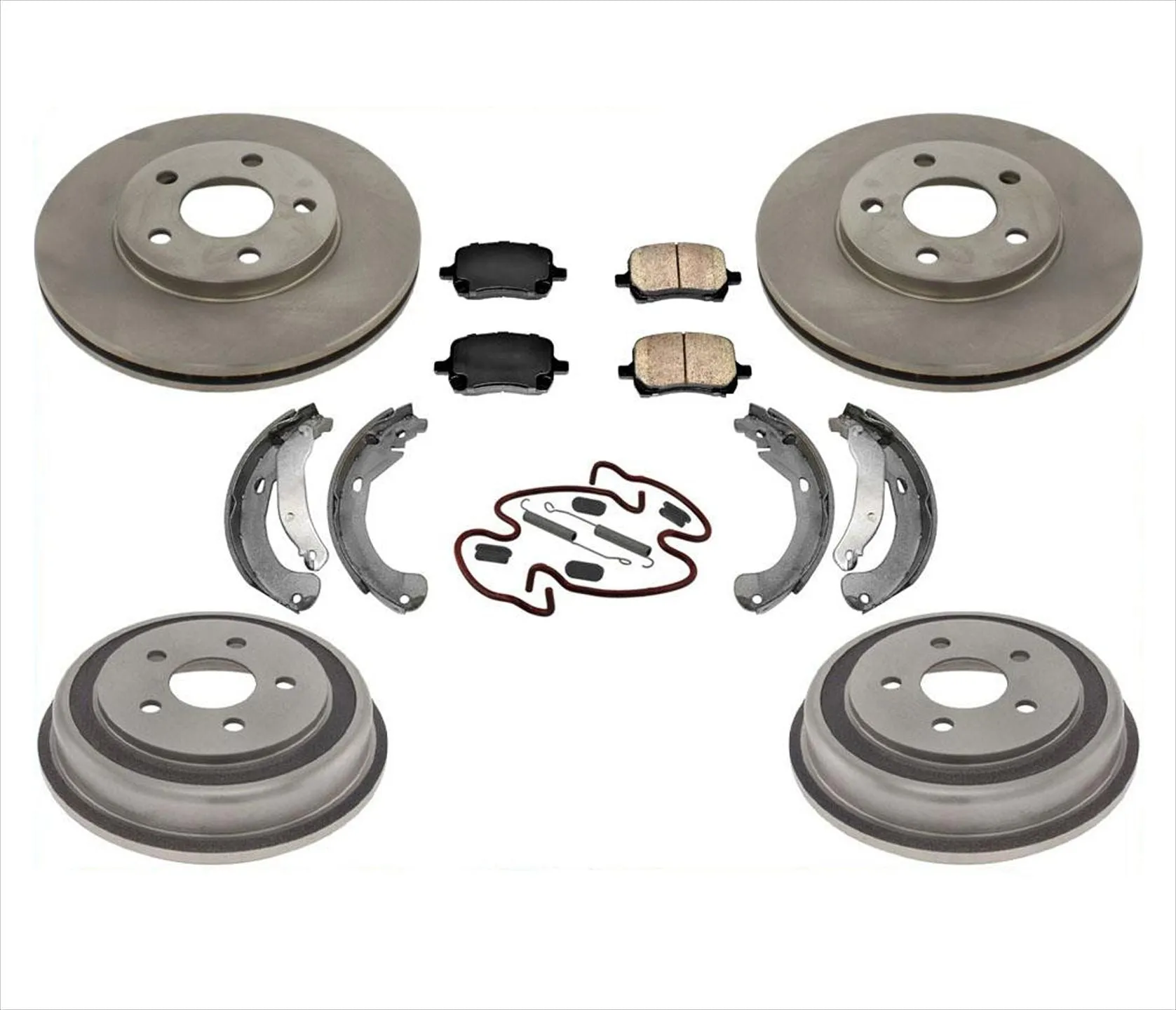 06-08 Chevy HHR 5 Lug Rotors With Rear Drums Front Rotors Brake Pads 7pc