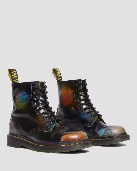 1460 Black Multi Rainbow Rub Off Leather Lace Up Boot