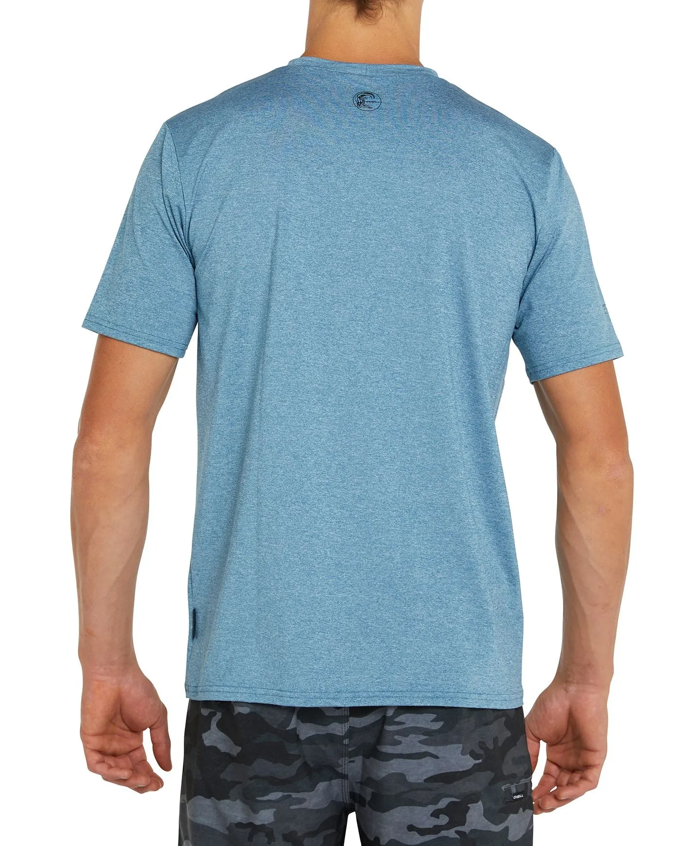 24-7 Hybrid Surf Tee Short Sleeve Rashie - Smoke Blue