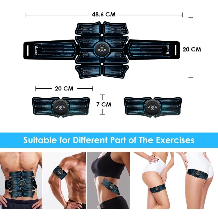 8-Piece Lazy Abdomen Fitness Massager Rechargeable Home Fitness Belt Abdominal Muscle Stickers