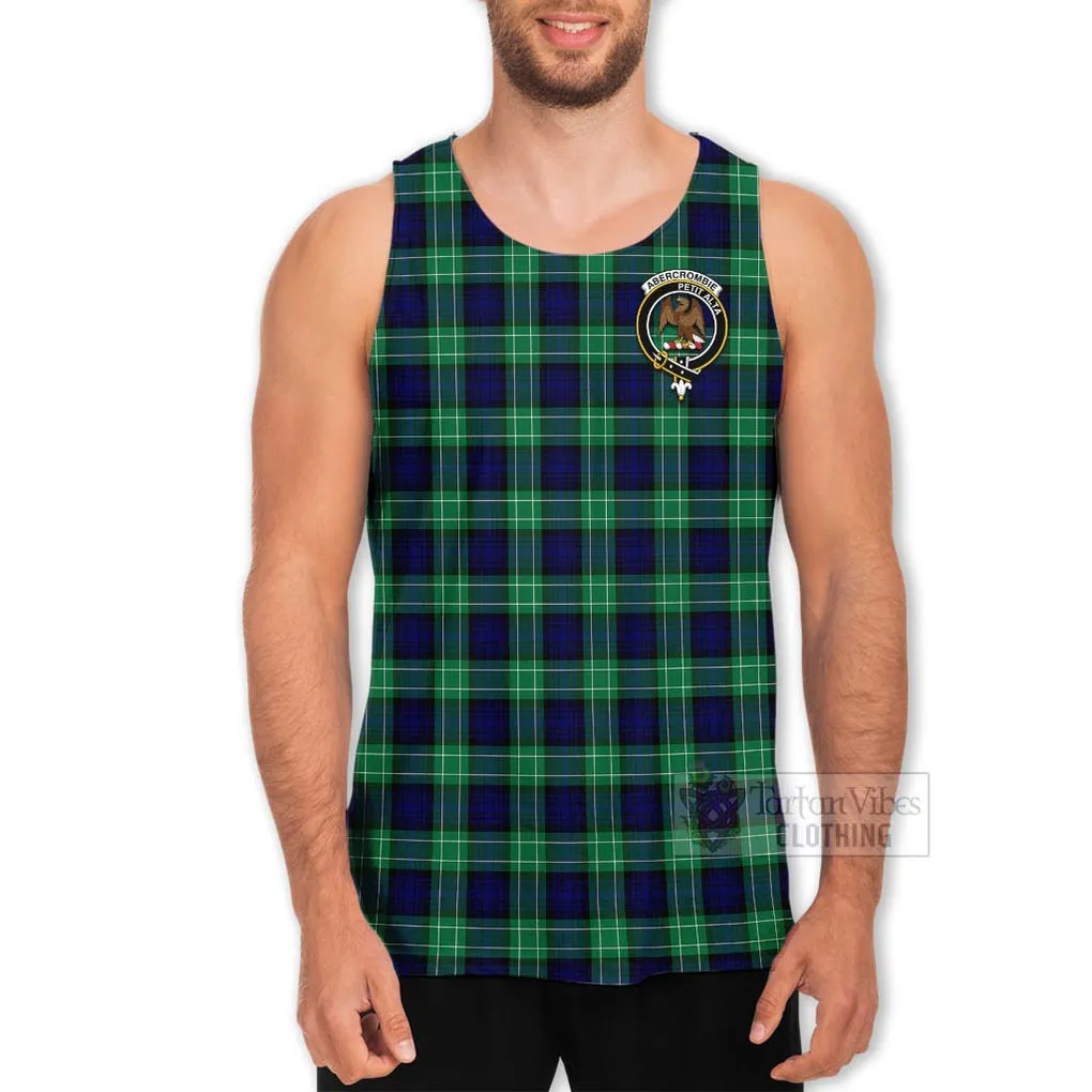 Abercrombie Tartan Men's Tank Top with Family Crest Celtic Skull Style