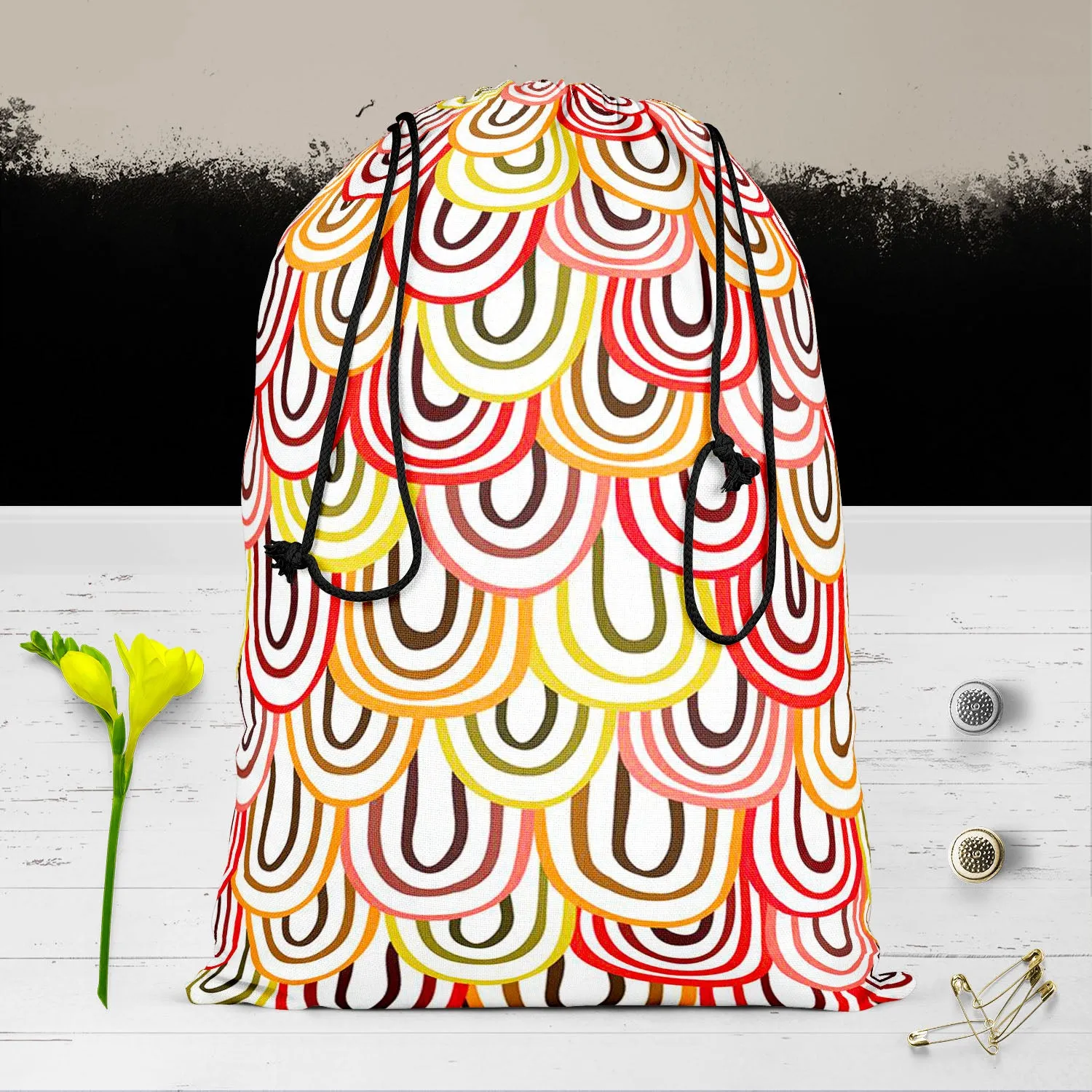 Abstract Doodles D1 Reusable Sack Bag | Bag for Gym, Storage, Vegetable & Travel