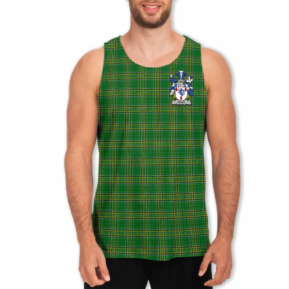 Adair Irish Clan Tartan Men's Tank Top with Coat of Arms