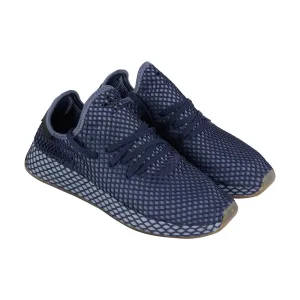 Adidas Deerupt Runner B41772 Mens Blue Mesh Lace Up Lifestyle Sneakers Shoes