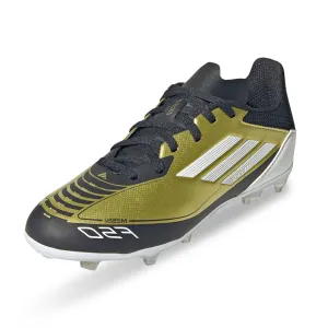 adidas Jr. F50 Messi League FG/MG Soccer Cleats (Gold Metallic/White/Black)