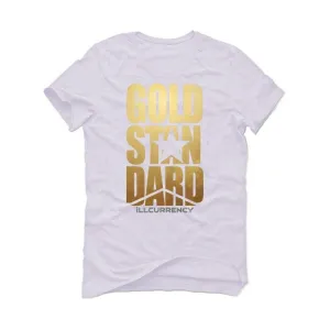 Air Jordan 1 Mid SE “Metallic Gold” 2020 White T-Shirt (GOLD STANDARD)