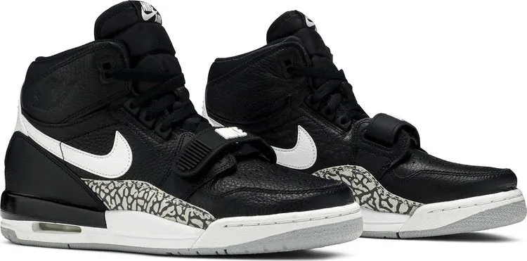 Air Jordan Legacy 312 GS Black Cement Sneakers, black