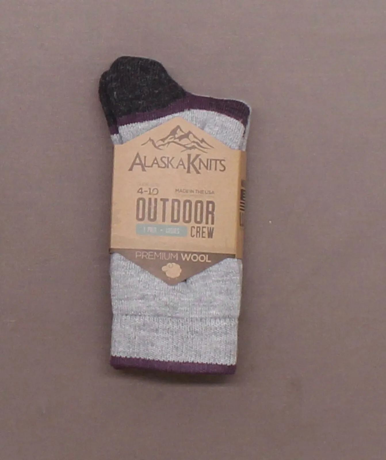 Alaska Knits Women's Merino Wool Blend Hiker Crew Sock