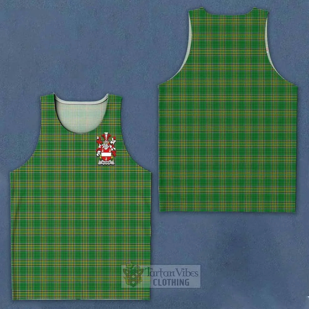 Alcock Irish Clan Tartan Men's Tank Top with Coat of Arms