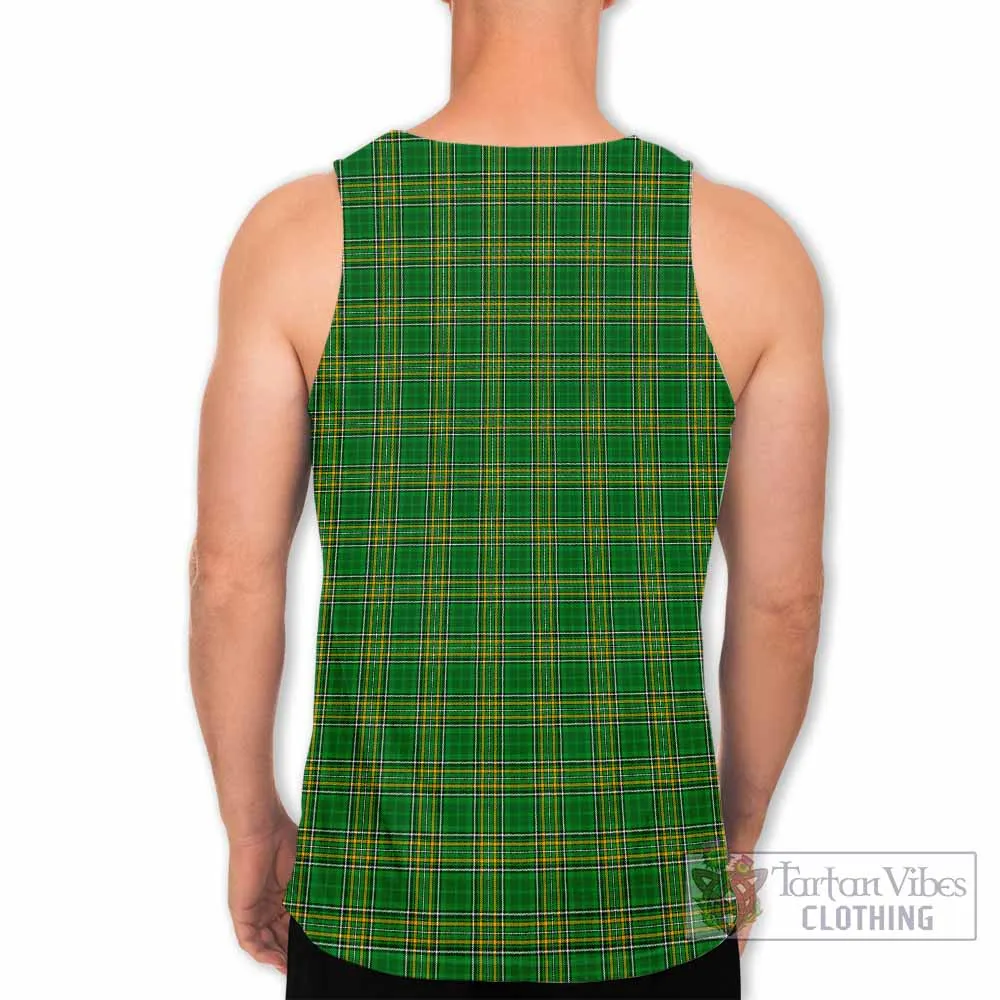 Alcock Irish Clan Tartan Men's Tank Top with Coat of Arms