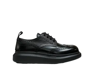 Alexander McQueen Men's Black Leather Hybrid Lace Up Brogue 586200 - 30% OFF