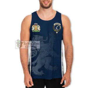 Alexander of Menstry Dress Tartan Men's Tank Top with Family Crest and Lion Rampant Vibes Sport Style