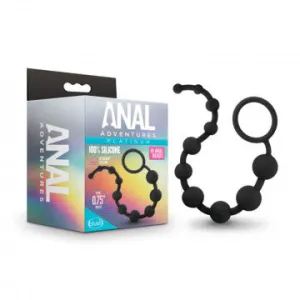 Anal Adventures 10 Silicone Anal Beads (Black)