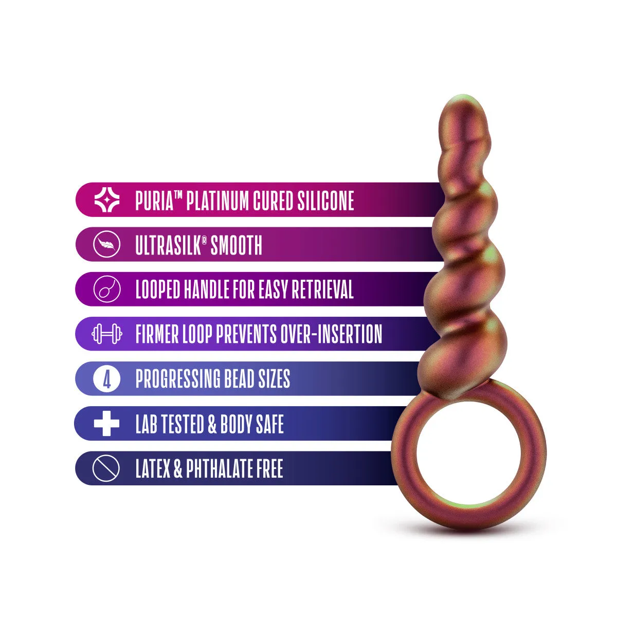 Anal Adventures Matrix By Blush® | Spiral Loop Copper 5.25-Inch Anal Plug