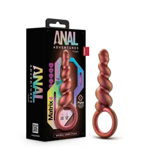 Anal Adventures Matrix By Blush® | Spiral Loop Copper 5.25-Inch Anal Plug