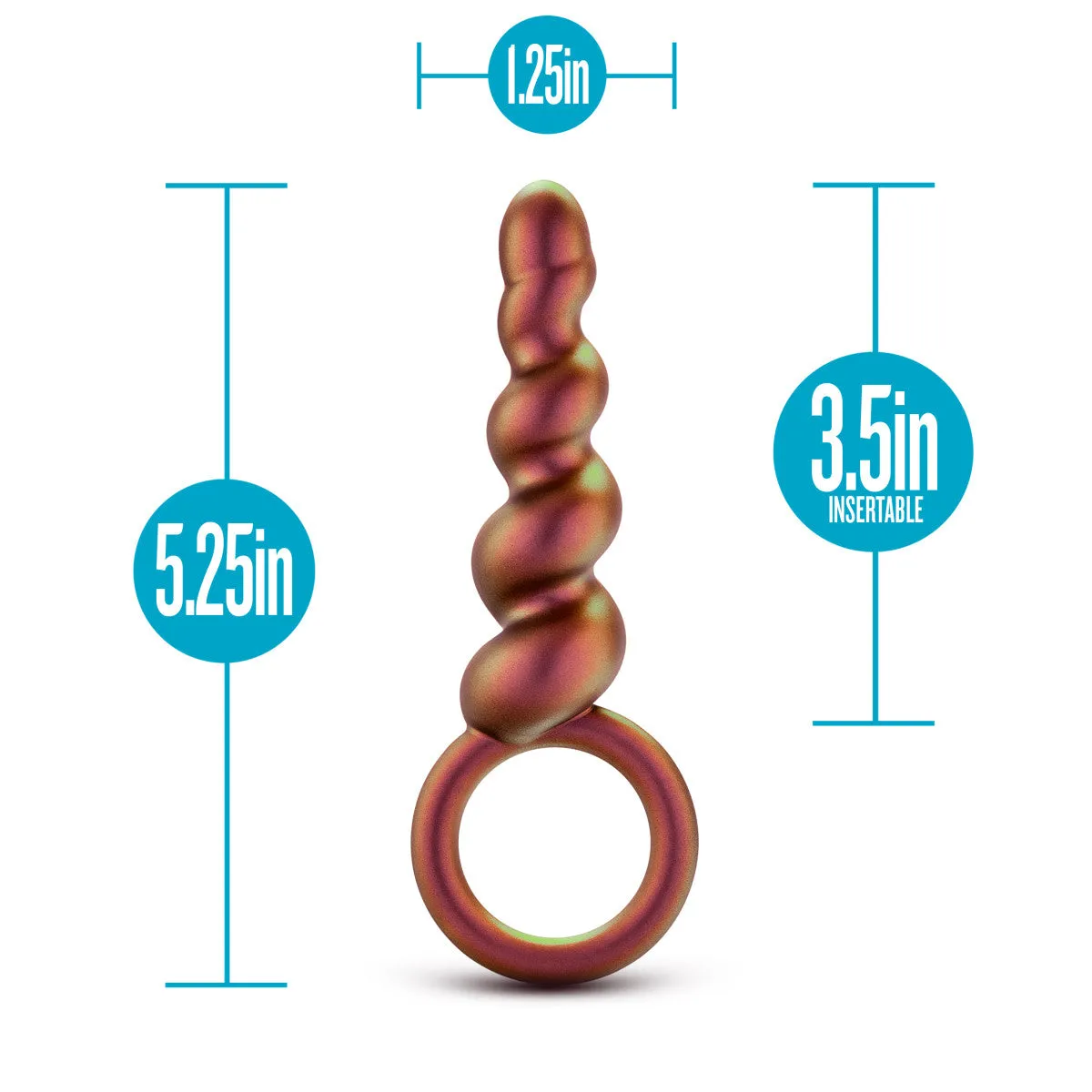 Anal Adventures Matrix By Blush® | Spiral Loop Copper 5.25-Inch Anal Plug