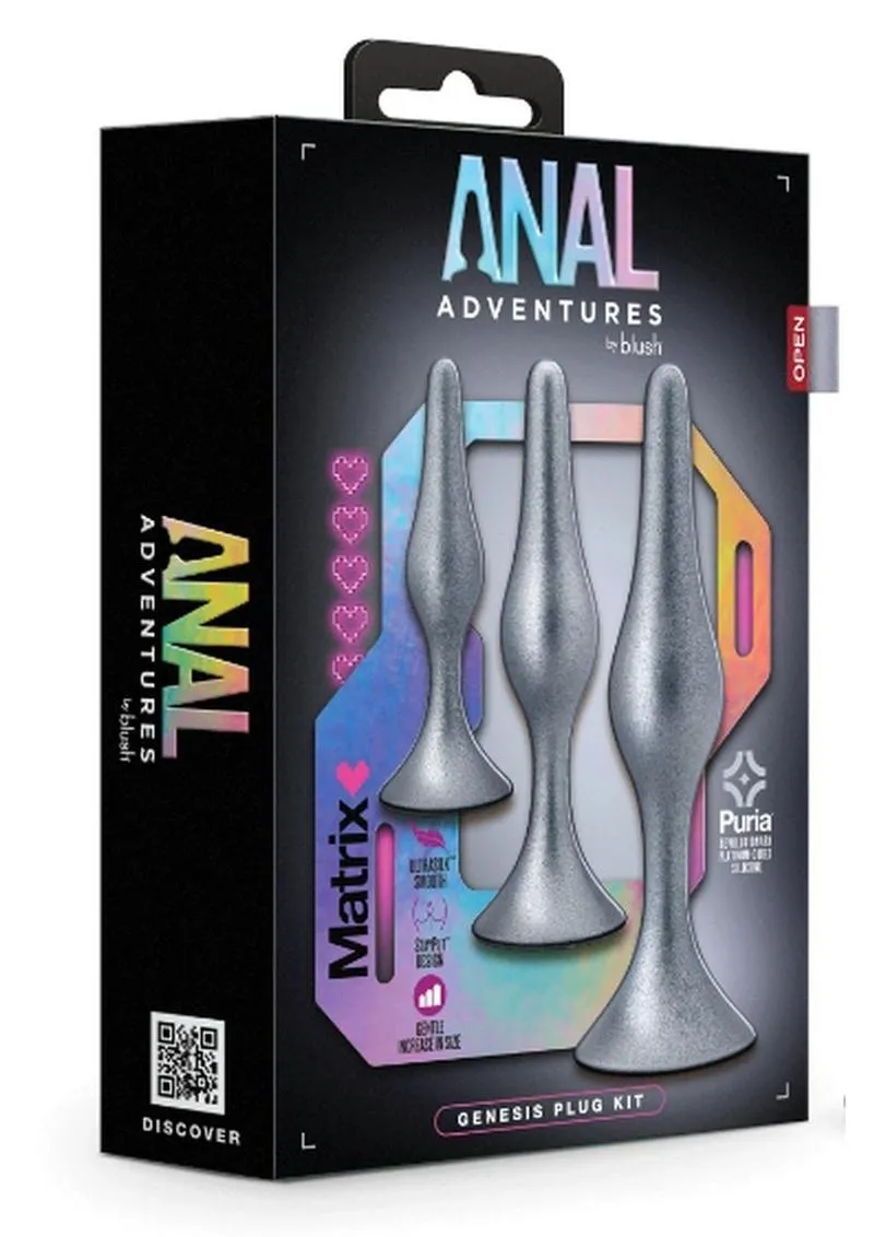 Anal Adventures Matrix Genesis Plug Kit Silicone Anal Plug Set - Stellar