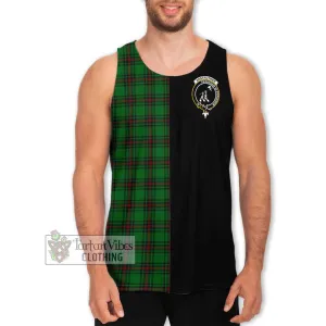 Anstruther Tartan Men's Tank Top with Family Crest and Half Of Me Style