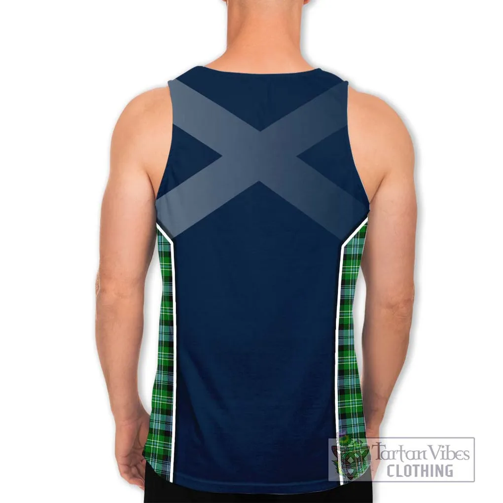 Arbuthnot Ancient Tartan Men's Tank Top with Family Crest and Lion Rampant Vibes Sport Style