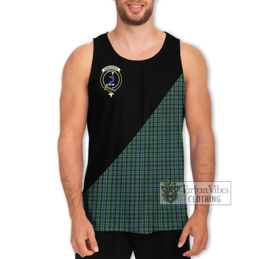 Arbuthnot Tartan Men's Tank Top with Family Crest and Military Logo Style