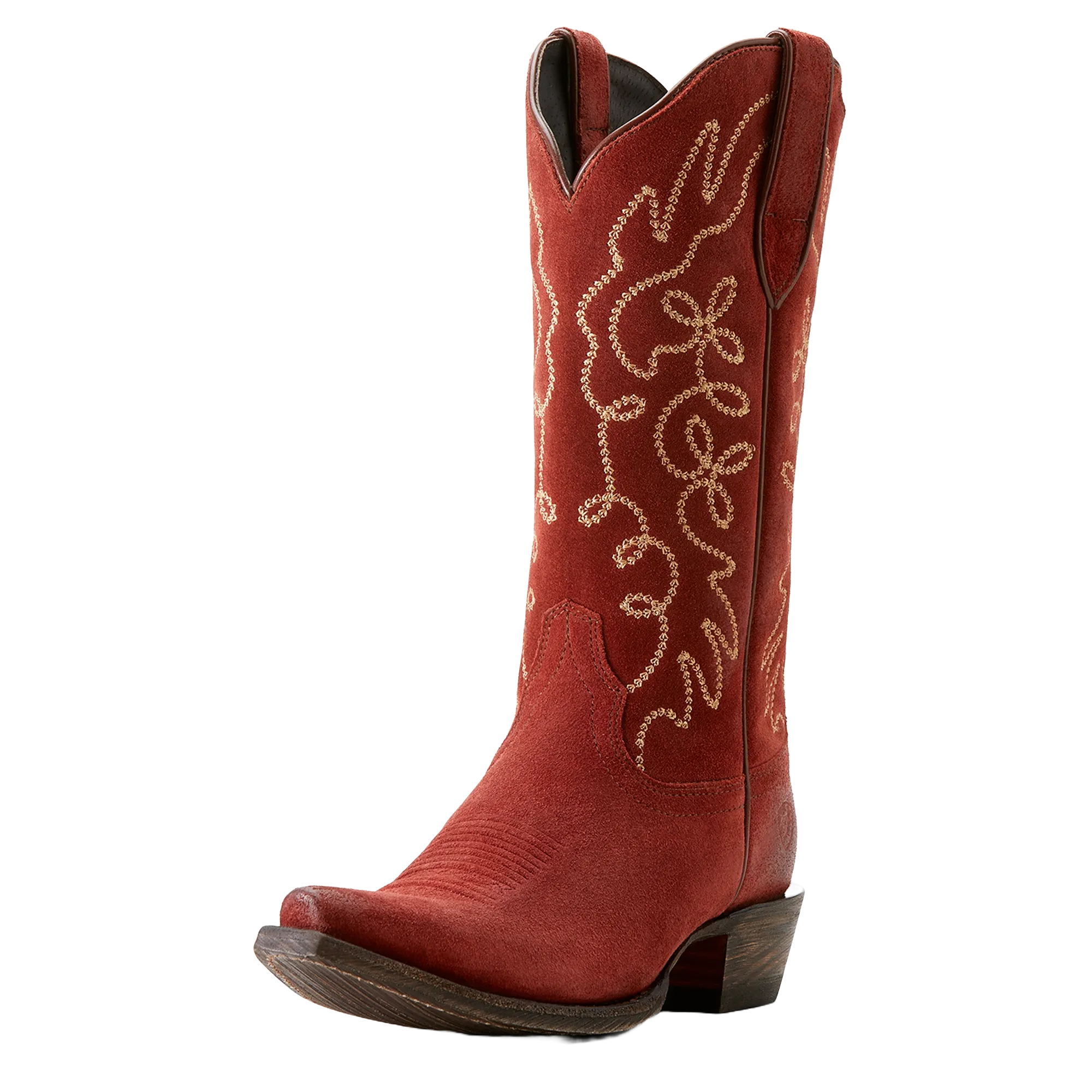 Ariat Ladies Jukebox Cayenne Suede Red Western Boot 10053791