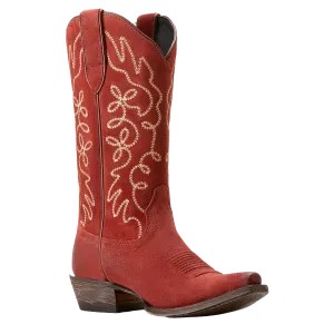 Ariat Ladies Jukebox Cayenne Suede Red Western Boot 10053791