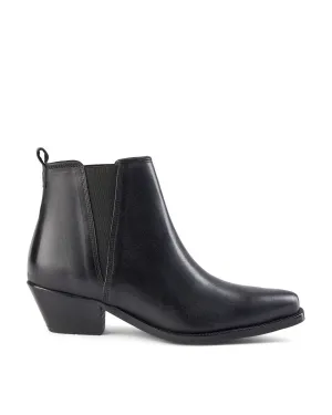 Arietta Leather Chelsea Boot - BLACK