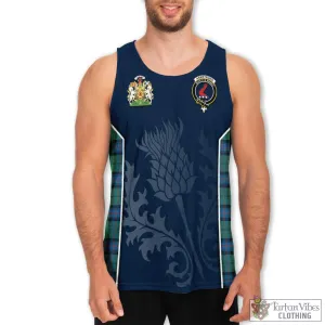 Armstrong Ancient Tartan Men's Tanks Top with Family Crest and Scottish Thistle Vibes Sport Style