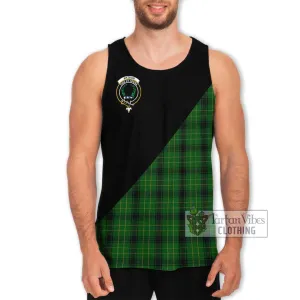 Arthur Highland Tartan Men's Tank Top with Family Crest and Military Logo Style