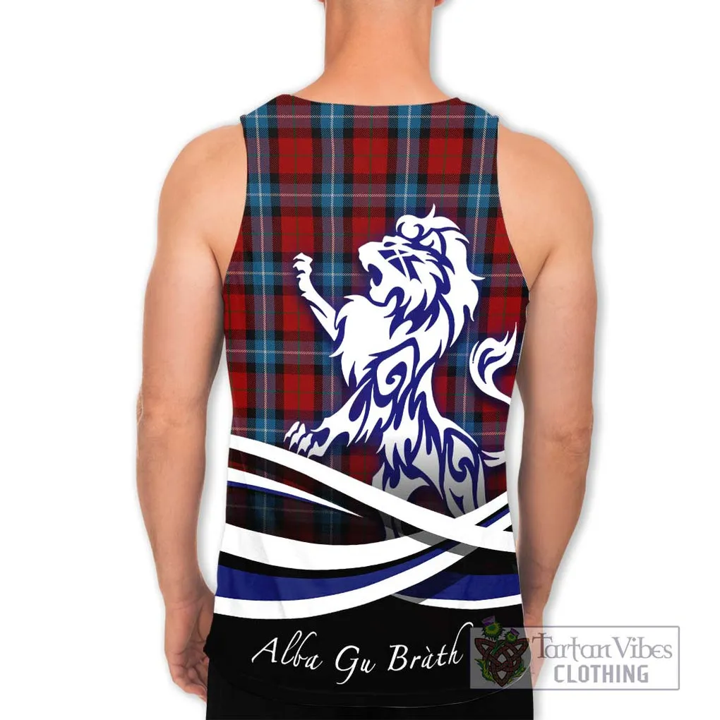 Baillie of Polkemmet Red Tartan Men's Tank Top with Alba Gu Brath Regal Lion Emblem