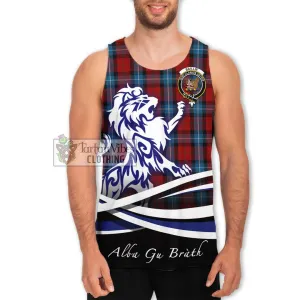 Baillie of Polkemmet Red Tartan Men's Tank Top with Alba Gu Brath Regal Lion Emblem