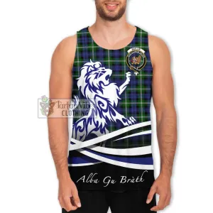 Baillie of Polkemmet Tartan Men's Tank Top with Alba Gu Brath Regal Lion Emblem