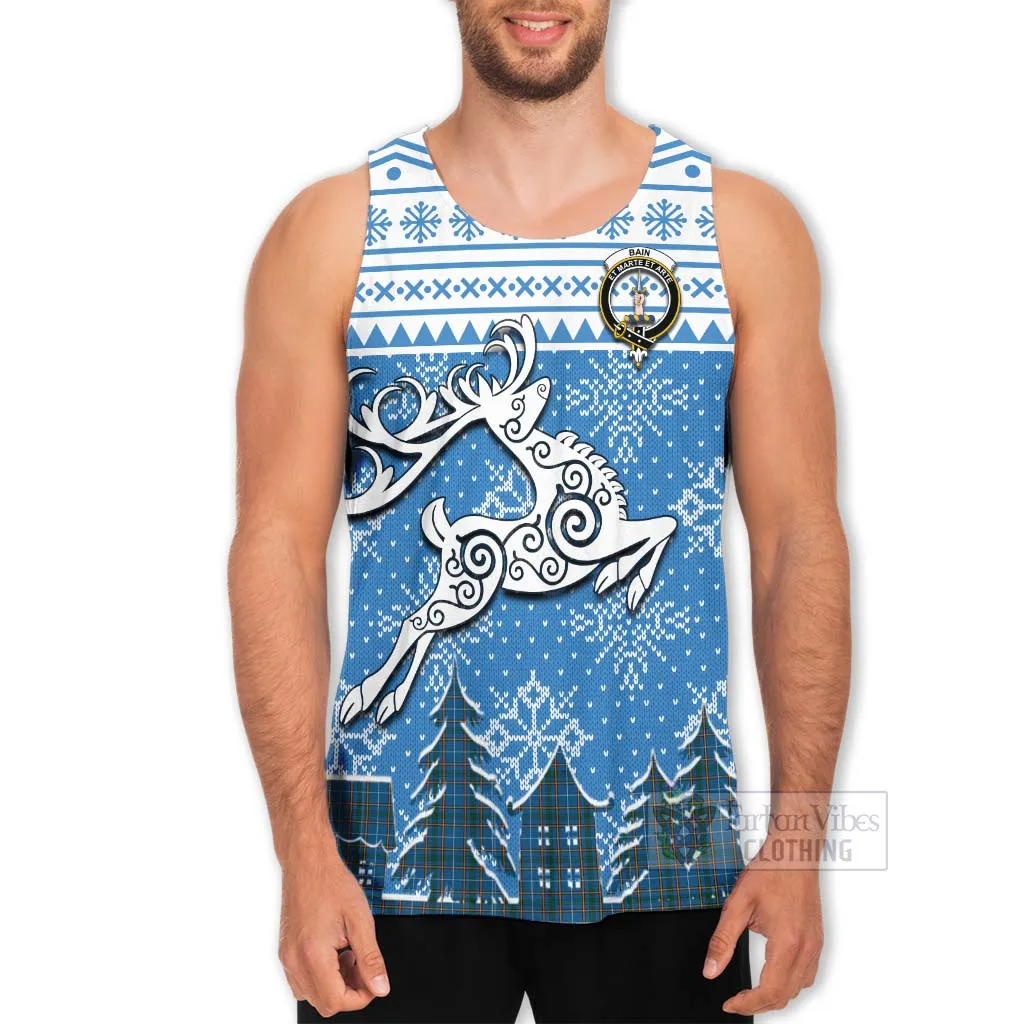 Bain Clan Christmas Men's Tank Top Celtic Reindeer Style