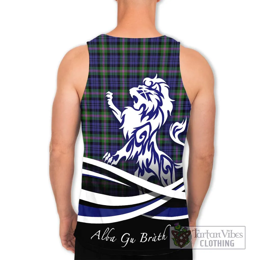 Baird Modern Tartan Men's Tank Top with Alba Gu Brath Regal Lion Emblem