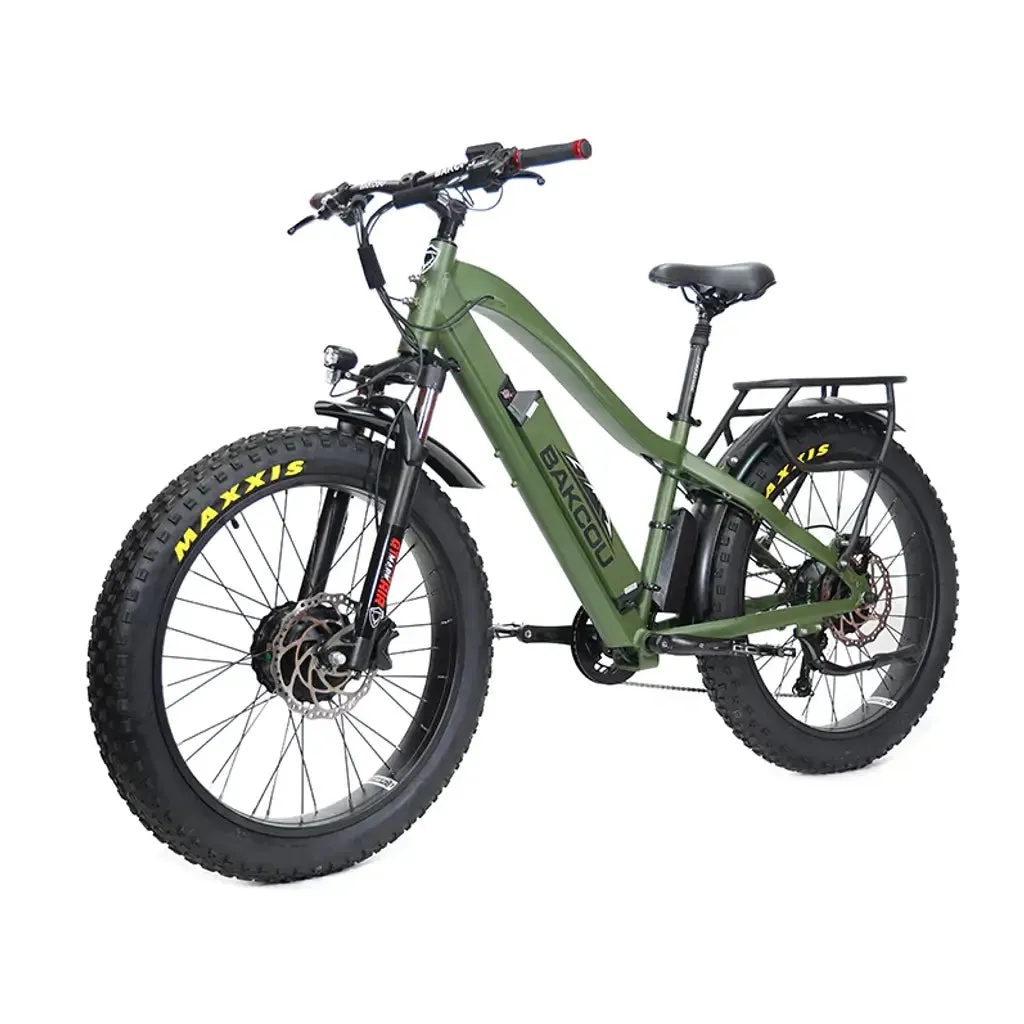 Bakcou Kodiak AWD 500W 48V 25ah Fat Tire Electric Hunting Bike