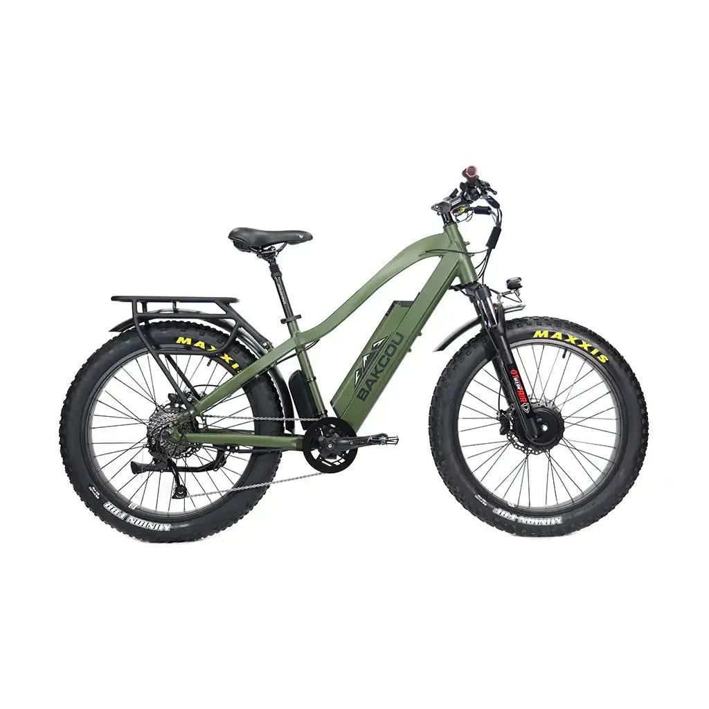 Bakcou Kodiak AWD 500W 48V 25ah Fat Tire Electric Hunting Bike