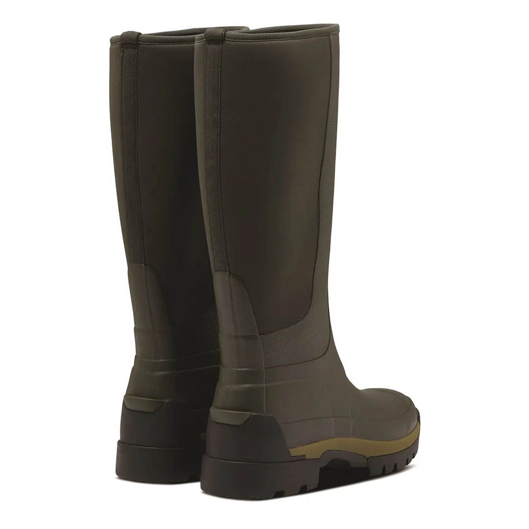 Balmoral Hybrid Tall Wellington Boots - Dark Olive by Hunter