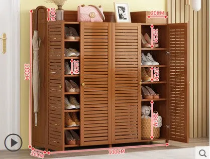 Bamboo Shoe Case Shoe Rack Cabinet Book Case Shelf Storage Multiple Use Classic Luxury