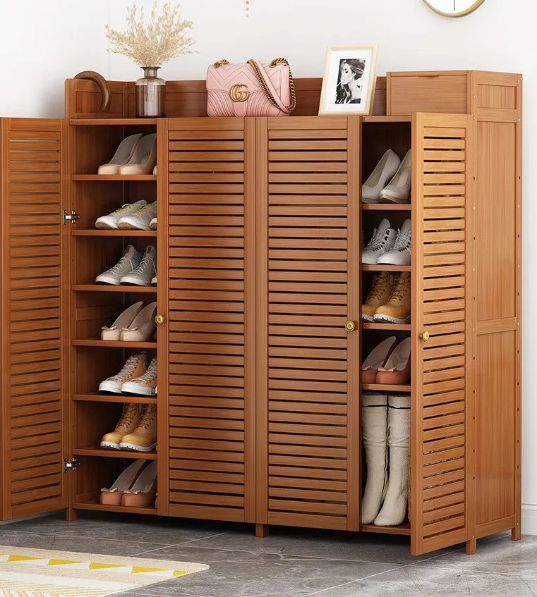 Bamboo Shoe Case Shoe Rack Cabinet Book Case Shelf Storage Multiple Use Classic Luxury