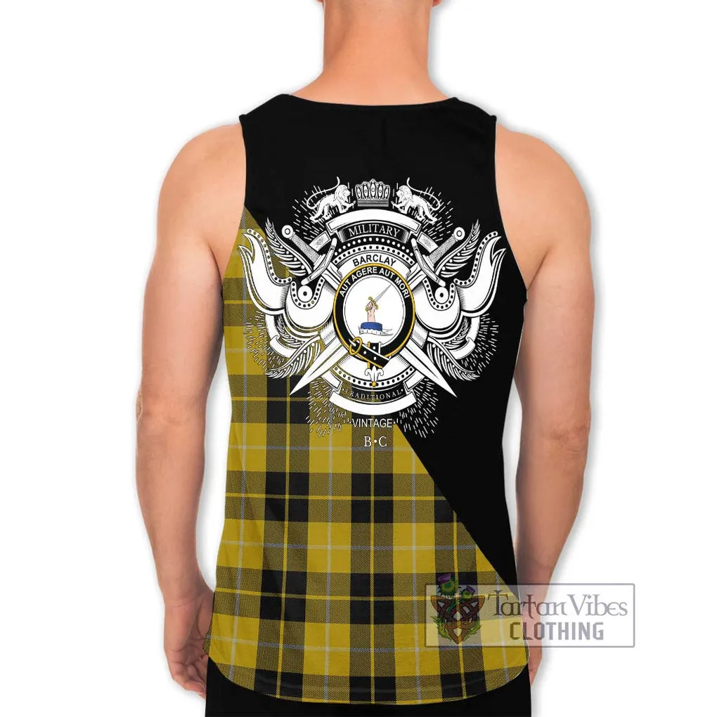 Barclay Dress Tartan Men's Tank Top with Family Crest and Military Logo Style