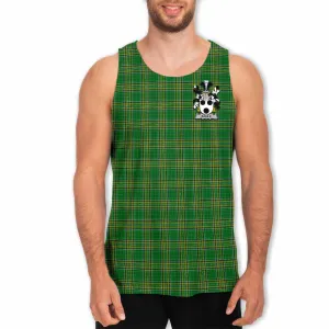 Basile Irish Clan Tartan Men's Tank Top with Coat of Arms