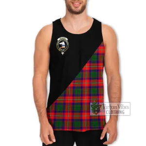 Belshes Tartan Men's Tank Top with Family Crest and Military Logo Style