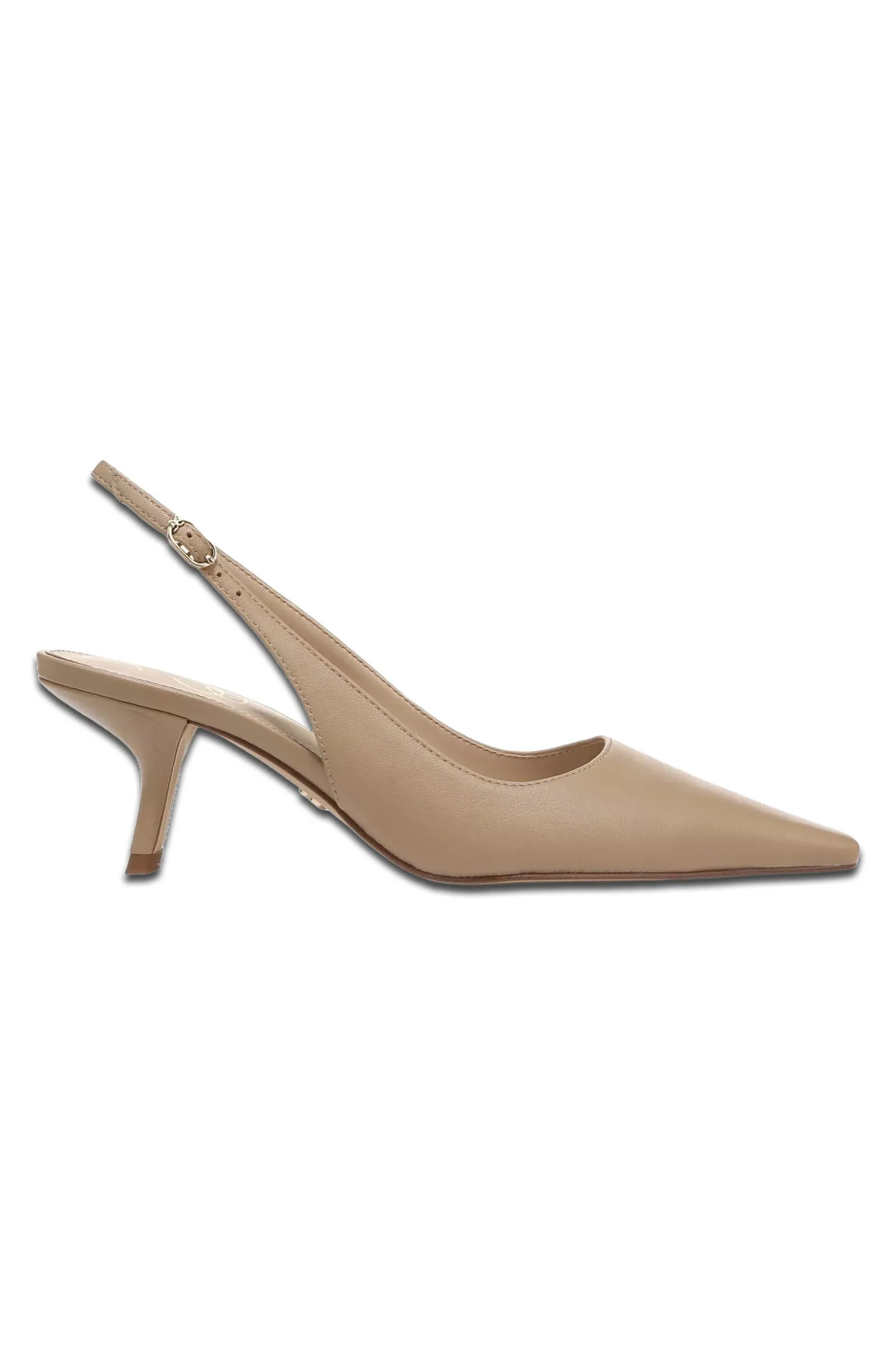 Bianka Slingback Court Shoes, Soft Beige, 3