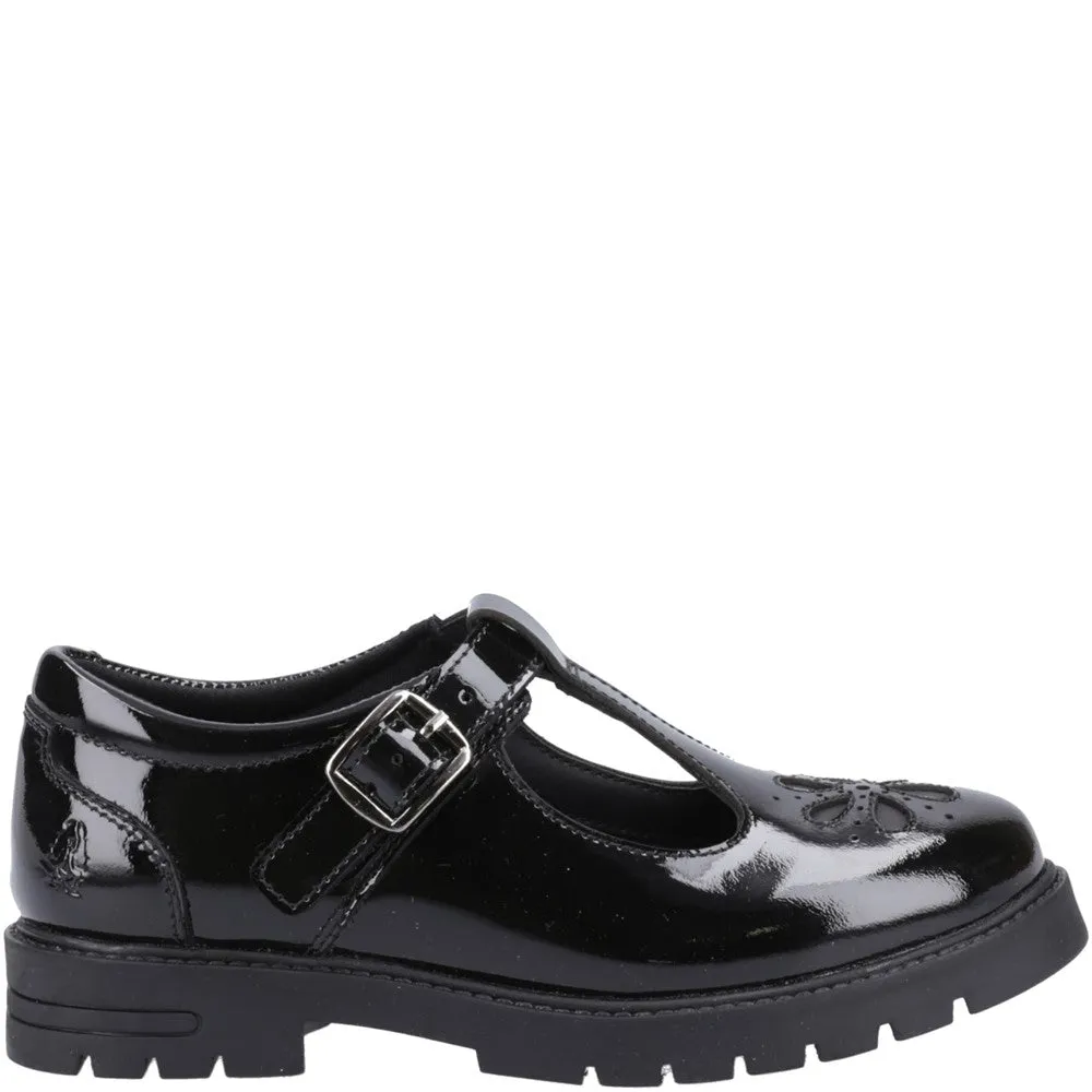 Black Fiona Patent Senior School Shoes