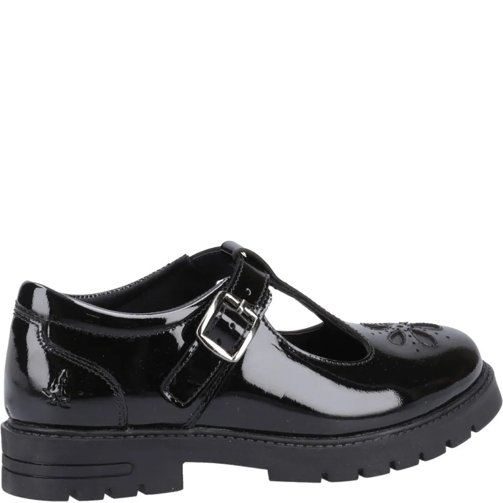 Black Fiona Patent Senior School Shoes