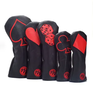 Black Playing Card Fairway Suit Applique Head covers