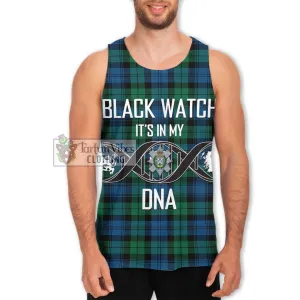 Black Watch Ancient Tartan Men's Tank Top with Family Crest DNA In Me Style