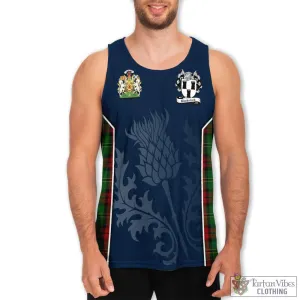 Blackstock Hunting Tartan Men's Tanks Top with Family Crest and Scottish Thistle Vibes Sport Style