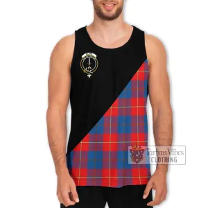 Blane Tartan Men's Tank Top with Family Crest and Military Logo Style