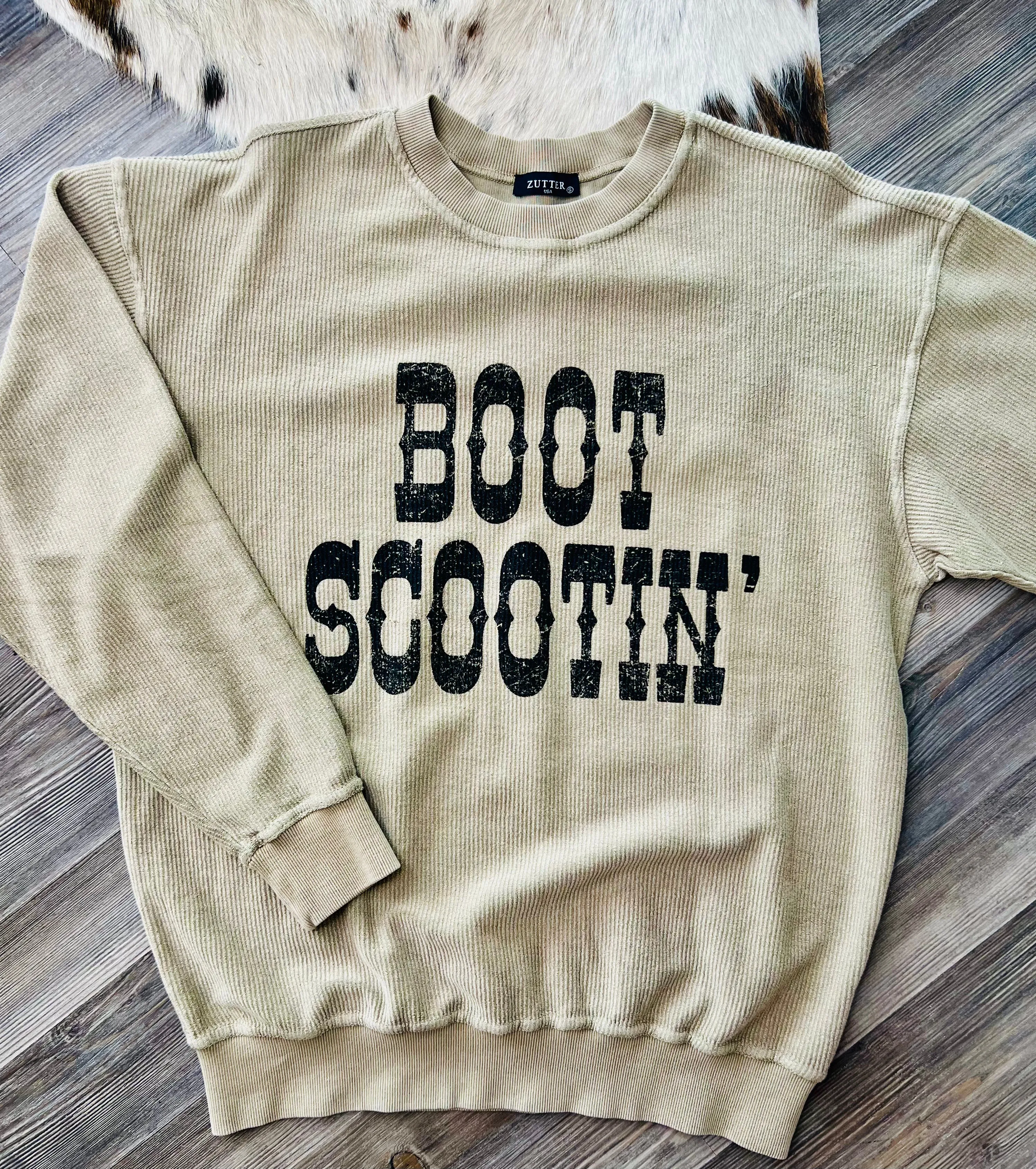 Boot Scootin' Long Sleeve Tee Camel